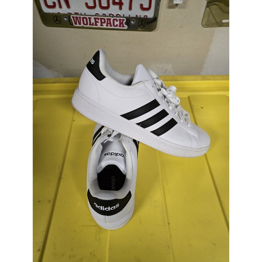 adidas Grand Court 2.0 Men’s Low Top Leather Sneakers White/Black Sz 12